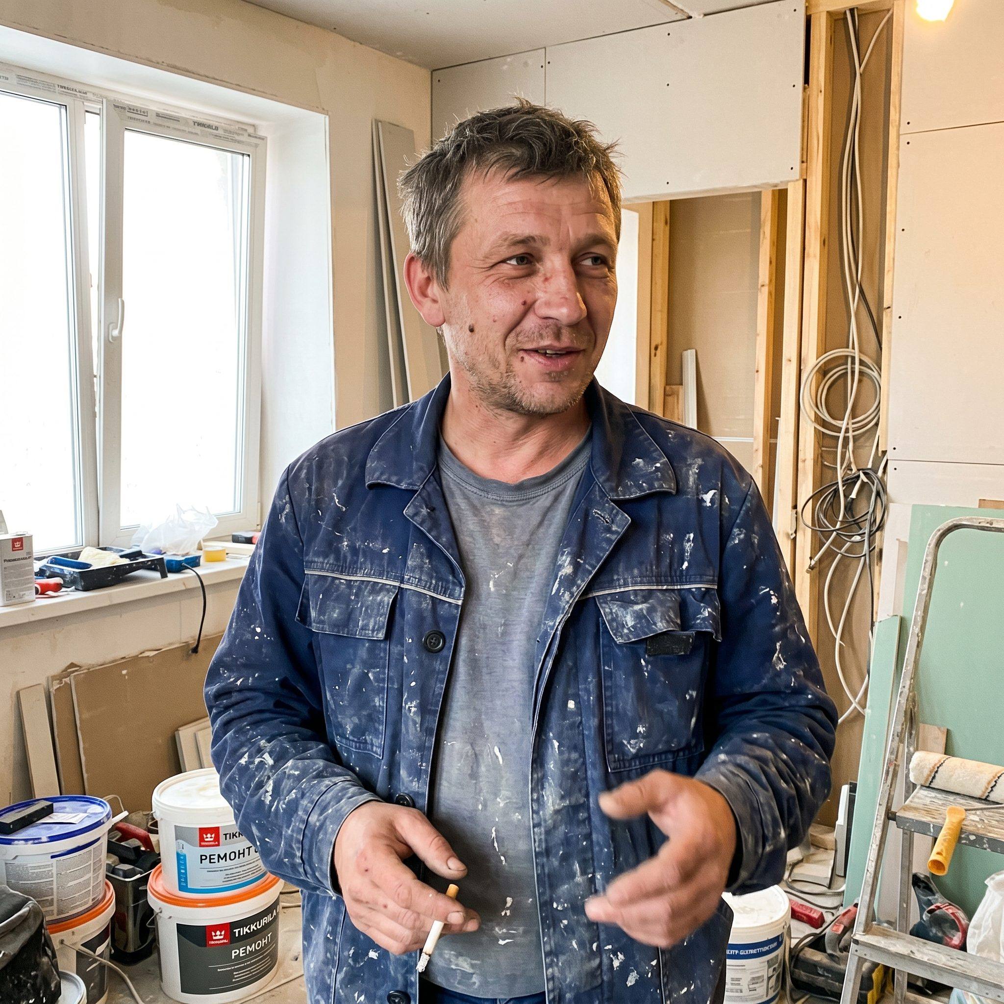 Дмитрий, прораб СК Ремонт-Казань на объекте